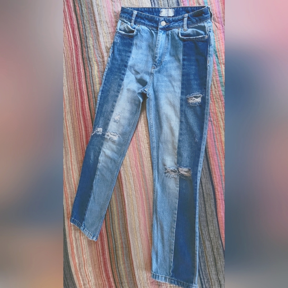 Free People's 2 Tone Jeans, Size 26